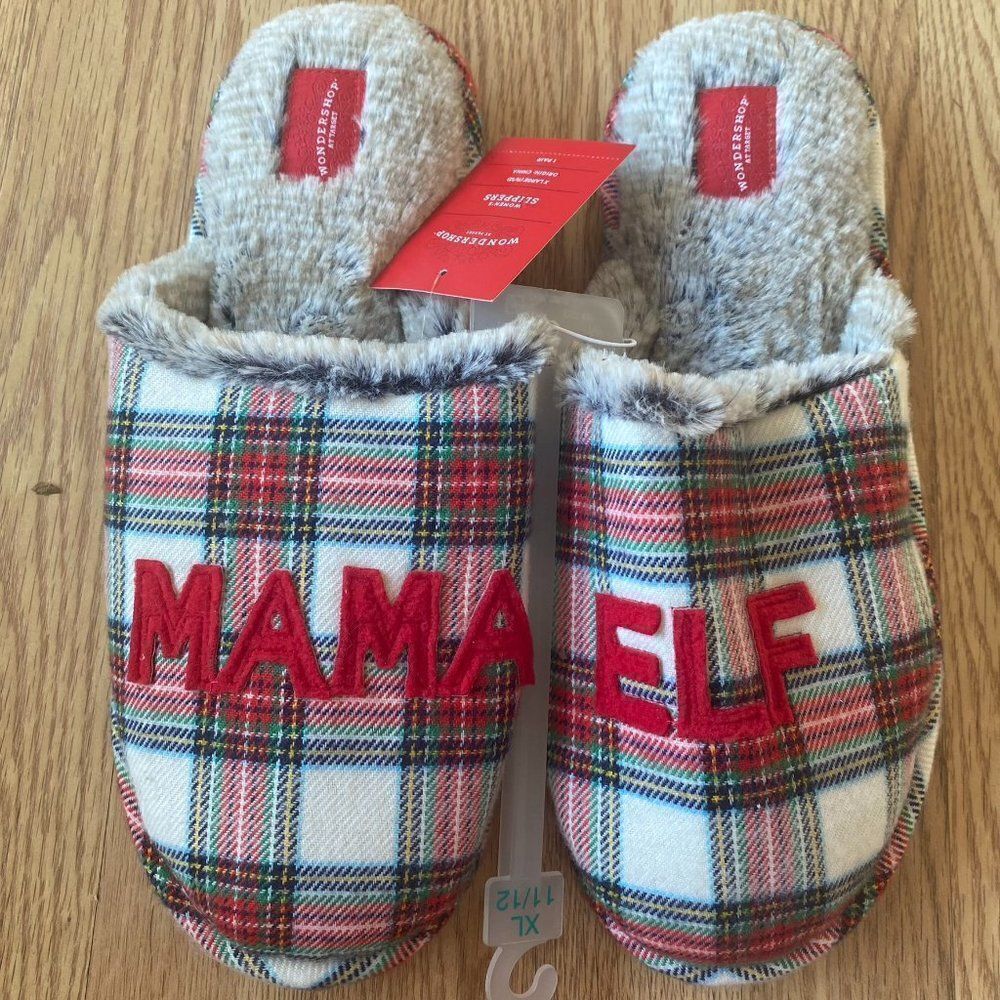 Wondershop Mama Elf Plaid Slippers